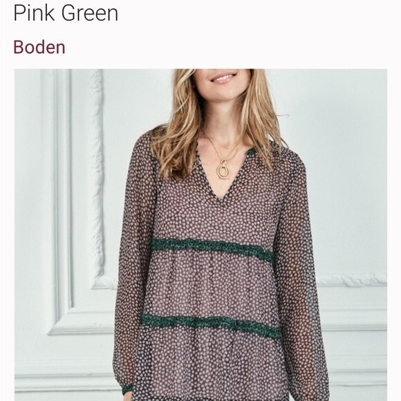 Boden Talise Sheer Tunic Top in Milkshake Petal 8 - Picture 2 of 12